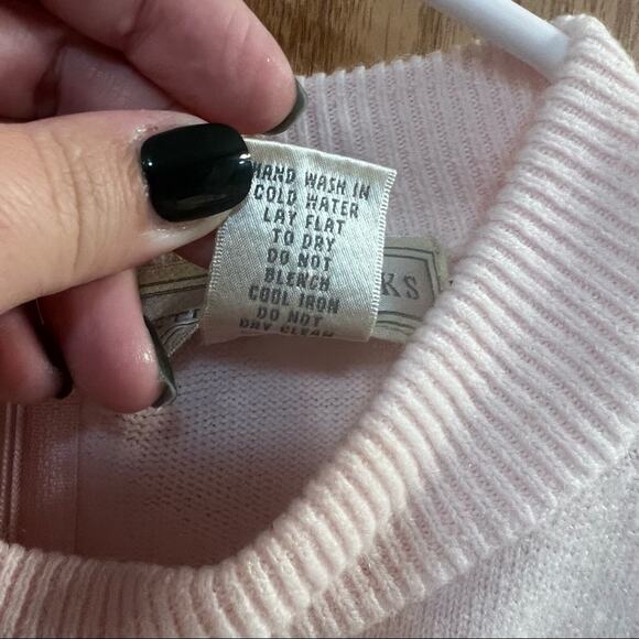 Studio Works Soft Pink High Neckline Sweater Women's Size Large Modest - Picture 7 of 7